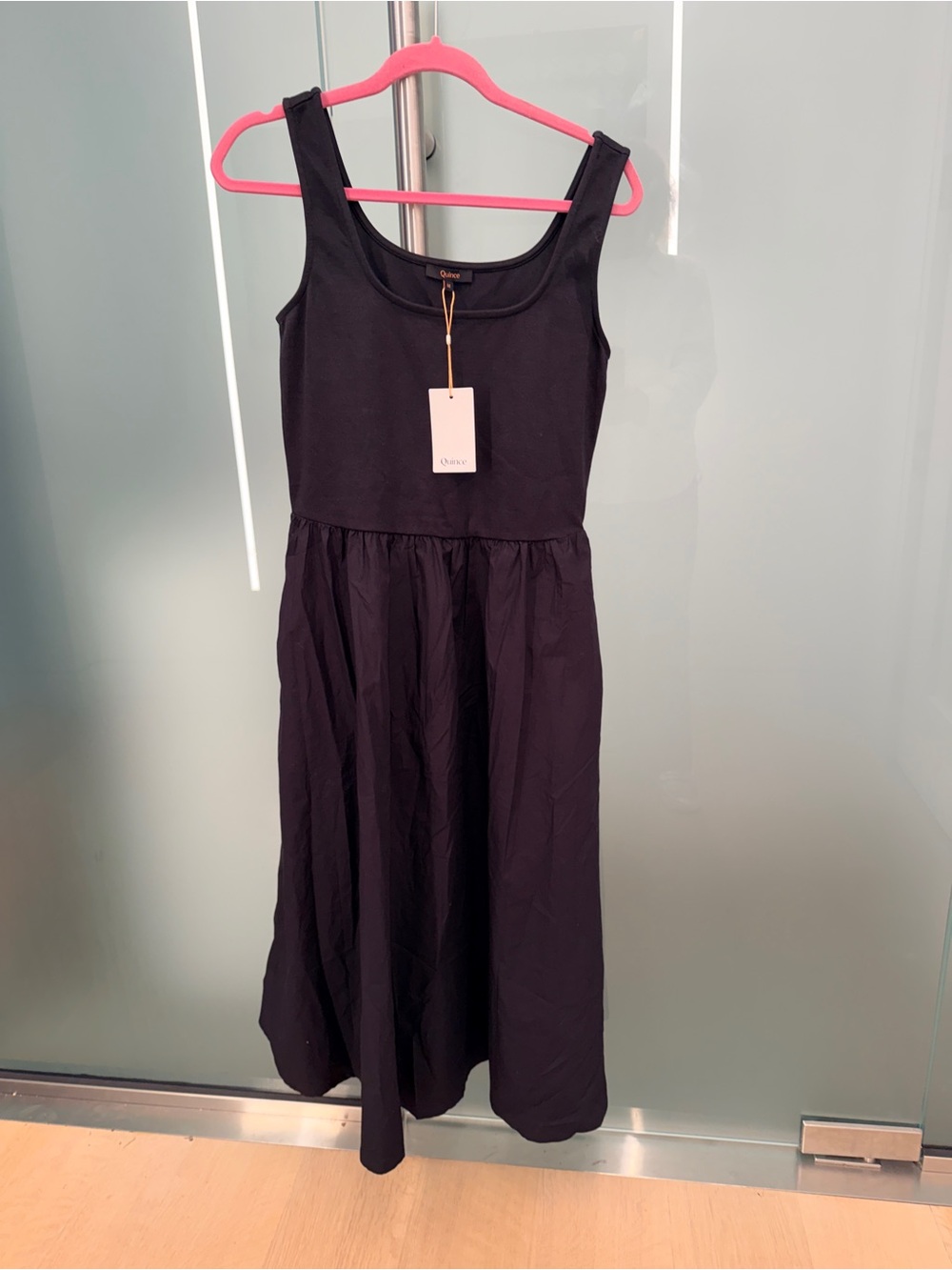 Quince Black Tank Midi Dress NWT - Picture 4 of 10